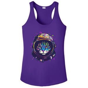 Colorful Paint Splat Astronaut Cat Ladies PosiCharge Competitor Racerback Tank