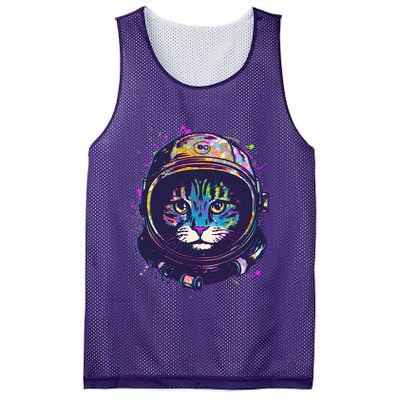 Colorful Paint Splat Astronaut Cat Mesh Reversible Basketball Jersey Tank