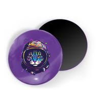 Colorful Paint Splat Astronaut Cat Magnet