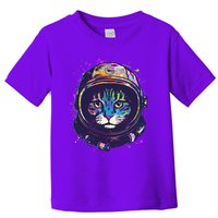 Colorful Paint Splat Astronaut Cat Toddler T-Shirt