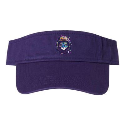 Colorful Paint Splat Astronaut Cat Valucap Bio-Washed Visor