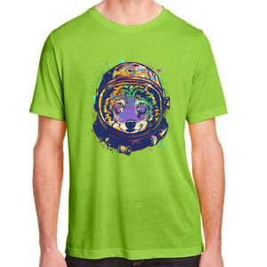 Colorful Paint Splat Astronaut Wolf Adult ChromaSoft Performance T-Shirt