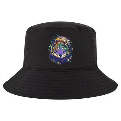 Colorful Paint Splat Astronaut Wolf Cool Comfort Performance Bucket Hat