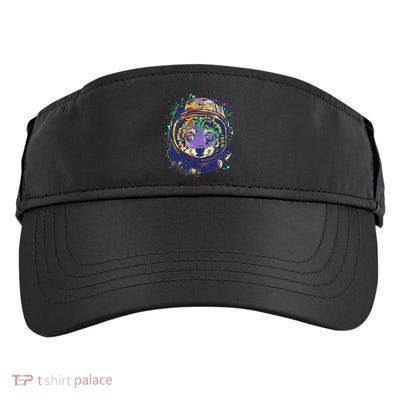 Colorful Paint Splat Astronaut Wolf Adult Drive Performance Visor