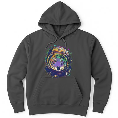 Colorful Paint Splat Astronaut Wolf Hoodie