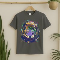 Colorful Paint Splat Astronaut Wolf T-Shirt