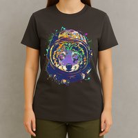Colorful Paint Splat Astronaut Wolf T-Shirt