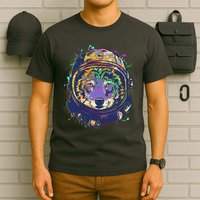 Colorful Paint Splat Astronaut Wolf T-Shirt