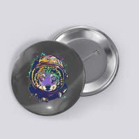 Colorful Paint Splat Astronaut Wolf Button