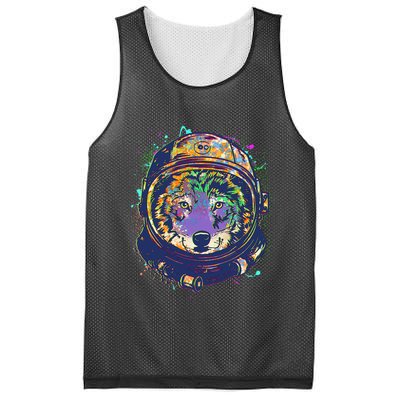Colorful Paint Splat Astronaut Wolf Mesh Reversible Basketball Jersey Tank