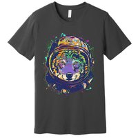Colorful Paint Splat Astronaut Wolf Premium T-Shirt