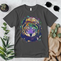 Colorful Paint Splat Astronaut Wolf Premium T-Shirt