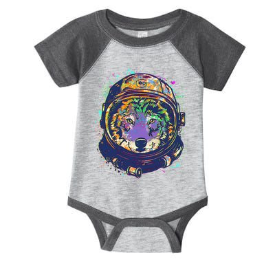 Colorful Paint Splat Astronaut Wolf Infant Baby Jersey Bodysuit