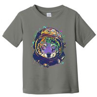 Colorful Paint Splat Astronaut Wolf Toddler T-Shirt