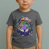 Colorful Paint Splat Astronaut Wolf Toddler T-Shirt