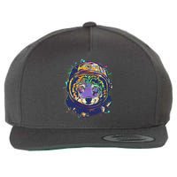 Colorful Paint Splat Astronaut Wolf Wool Snapback Cap