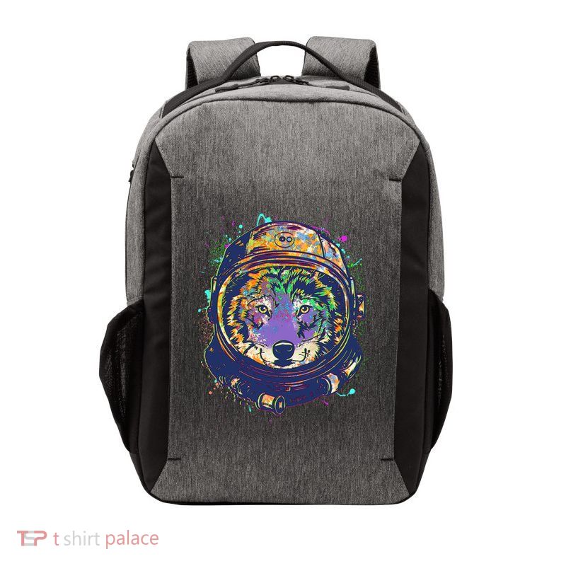 Colorful Paint Splat Astronaut Wolf Vector Backpack