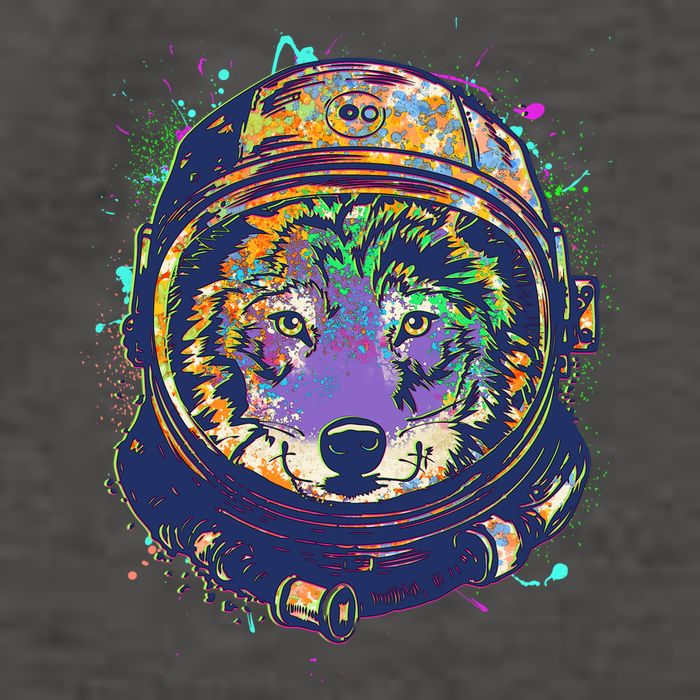 Colorful Paint Splat Astronaut Wolf Vector Backpack