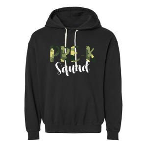 Camo PreK Squad Back To School Camouflage Teacher And Child Garment-Dyed Fleece Hoodie