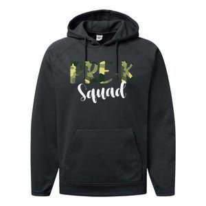 Camo PreK Squad Back To School Camouflage Teacher And Child Performance Fleece Hoodie