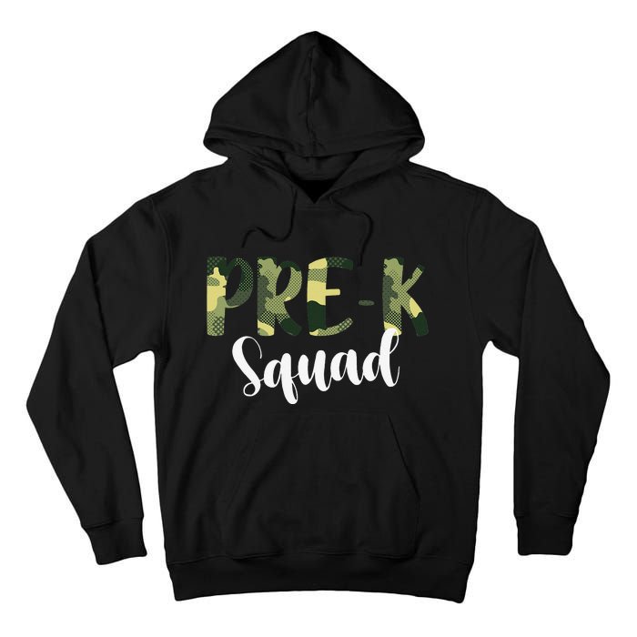 Camo PreK Squad Back To School Camouflage Teacher And Child Tall Hoodie