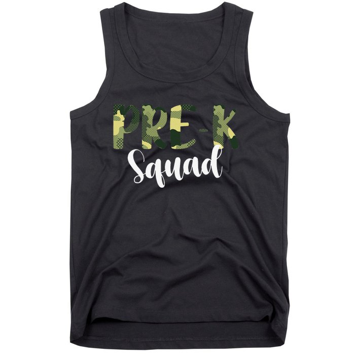 Camo PreK Squad Back To School Camouflage Teacher And Child Tank Top