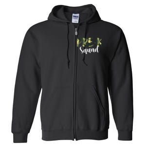 Camo PreK Squad Back To School Camouflage Teacher And Child Full Zip Hoodie