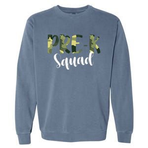 Camo PreK Squad Back To School Camouflage Teacher And Child Garment-Dyed Sweatshirt