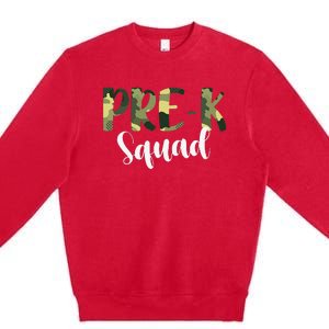 Camo PreK Squad Back To School Camouflage Teacher And Child Premium Crewneck Sweatshirt