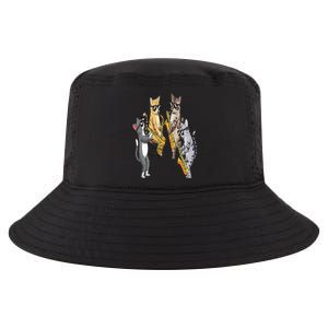 Cats Playing Saxophone Jazz Sax Musician Saxophonist Cool Comfort Performance Bucket Hat