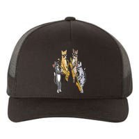 Cats Playing Saxophone Jazz Sax Musician Saxophonist Yupoong Adult 5-Panel Trucker Hat