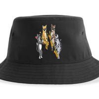 Cats Playing Saxophone Jazz Sax Musician Saxophonist Sustainable Bucket Hat