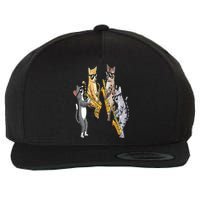 Cats Playing Saxophone Jazz Sax Musician Saxophonist Wool Snapback Cap