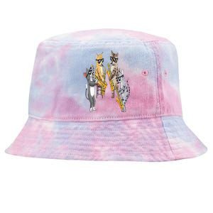 Cats Playing Saxophone Jazz Sax Musician Saxophonist Tie-Dyed Bucket Hat