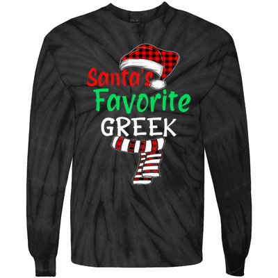 Christmas Pajamas Santa Claus SantaS Favorite Greek Tie-Dye Long Sleeve Shirt