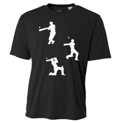 Cricket  Player Silhouette Sport Gift Cooling Performance Crew T-Shirt