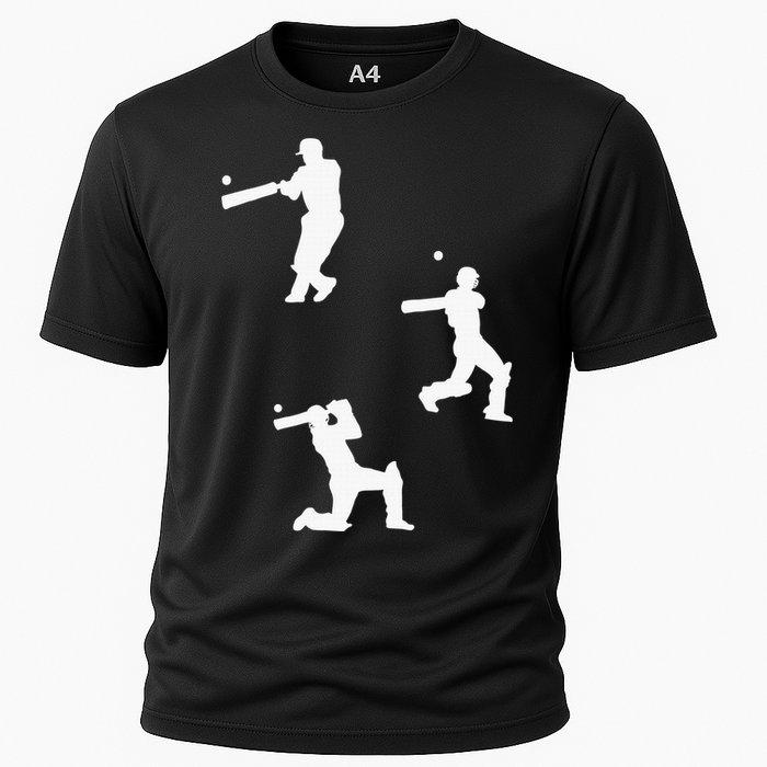 Cricket  Player Silhouette Sport Gift Cooling Performance Crew T-Shirt