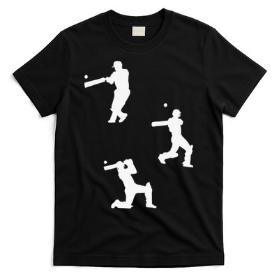 Cricket  Player Silhouette Sport Gift T-Shirt