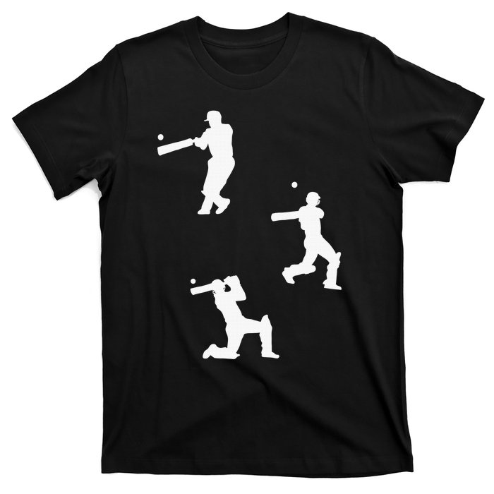 Cricket  Player Silhouette Sport Gift T-Shirt