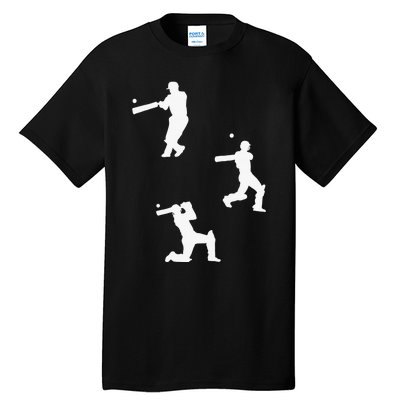 Cricket  Player Silhouette Sport Gift Tall T-Shirt