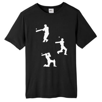 Cricket  Player Silhouette Sport Gift Tall Fusion ChromaSoft Performance T-Shirt