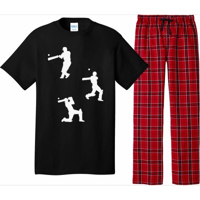 Cricket  Player Silhouette Sport Gift Pajama Set