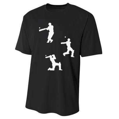 Cricket  Player Silhouette Sport Gift Performance Sprint T-Shirt