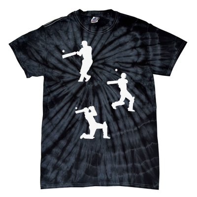 Cricket  Player Silhouette Sport Gift Tie-Dye T-Shirt