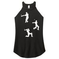 Cricket  Player Silhouette Sport Gift Women’s Perfect Tri Rocker Tank