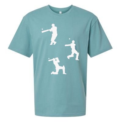 Cricket  Player Silhouette Sport Gift Sueded Cloud Jersey T-Shirt