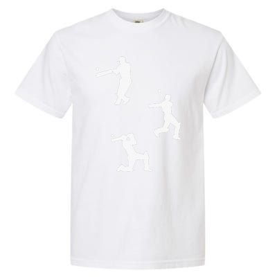 Cricket  Player Silhouette Sport Gift Garment-Dyed Heavyweight T-Shirt