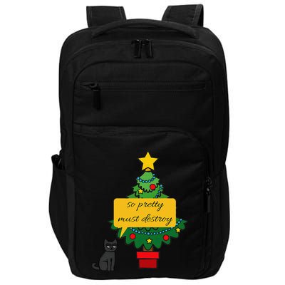 Cat Pet So Pretty Must Destroy Christmas Tree Impact Tech Backpack