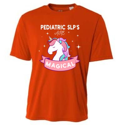 Cute Pediatric Speech Therapy Therapisgift Slp Unicorn Gift Cooling Performance Crew T-Shirt