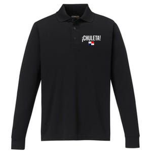 Chuleta Panamanian Slang Panama Flag Performance Long Sleeve Polo